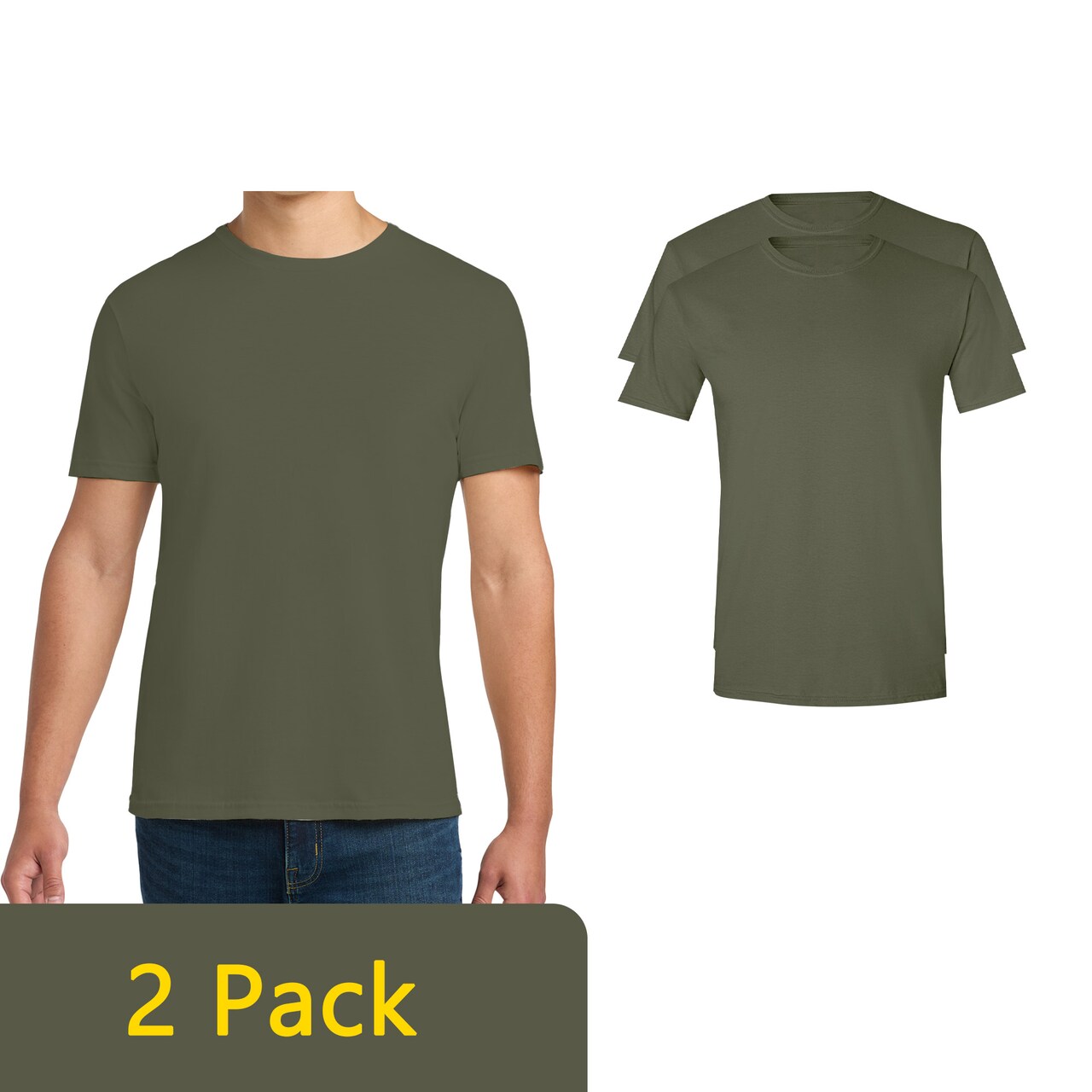 Gildan Men's Softstyle Short Sleeve Tee for DIY Craft Projects & Custom Printing, Military Green S-3XL